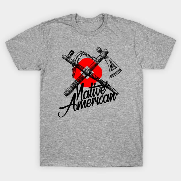 Native American / Tomahawk and pipe T-Shirt by SmokWart